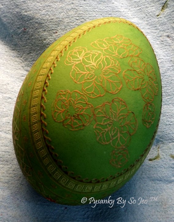 WIP Bluebird Pysanka Pysanky Ukrainian Easter Egg by So Jeo